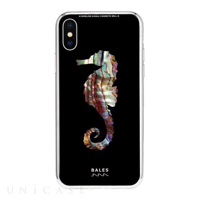 【iPhoneXS/X ケース】Black Sea Shell柄9Hガラスケース (TH)