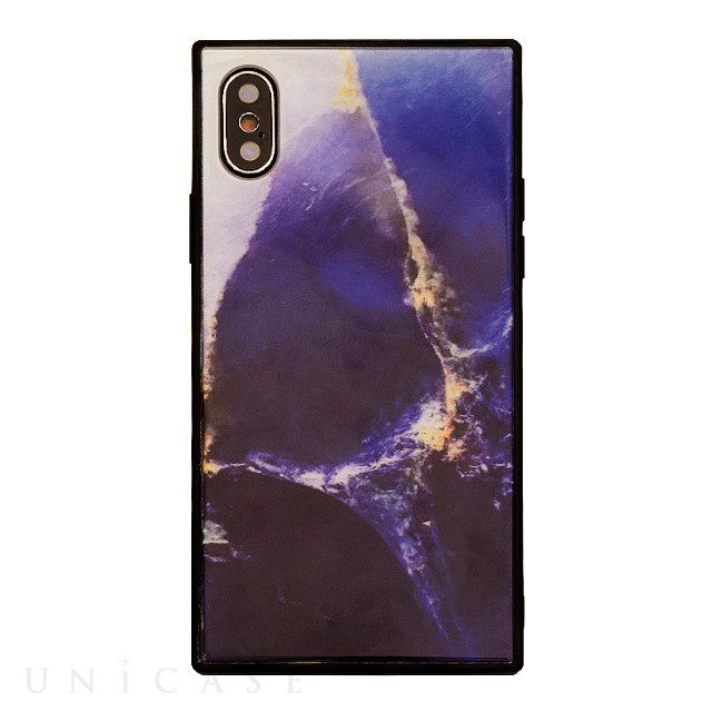 【iPhoneXS/X ケース】KWH スクエア型 ガラスケース (OPAL BLU)