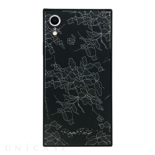 【iPhoneXR ケース】ROYAL PARTY 背面ガラスケース (レース/BLACK)