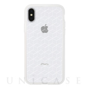 【アウトレット】【iPhoneXS/X ケース】MONOCHROME CASE for iPhoneXS/X (Hexagon Line White)