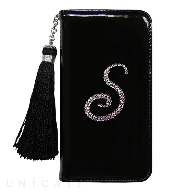 【アウトレット】【iPhone6s/6 ケース】イニシャルウォレットケース ”S” ブラック for iPhone6s/6