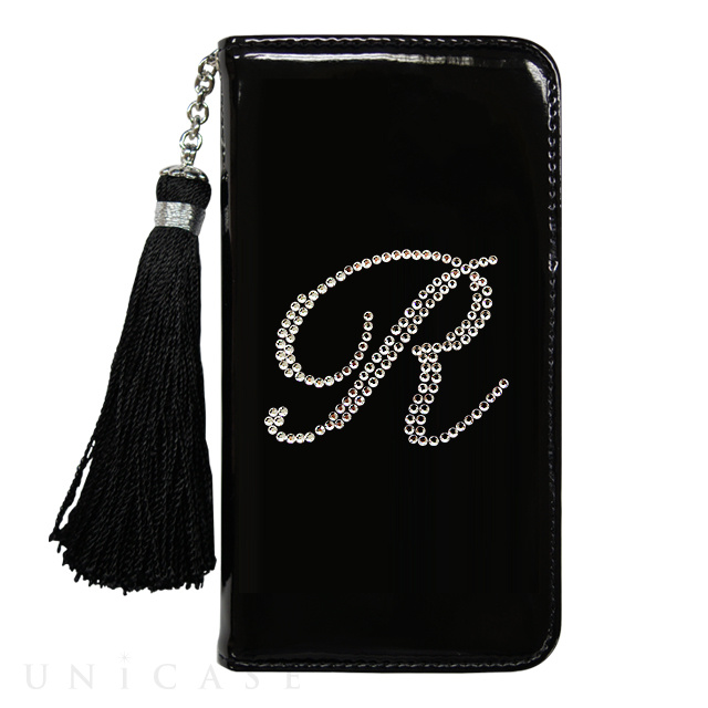 【アウトレット】【iPhone6s/6 ケース】イニシャルウォレットケース ”R” ブラック for iPhone6s/6