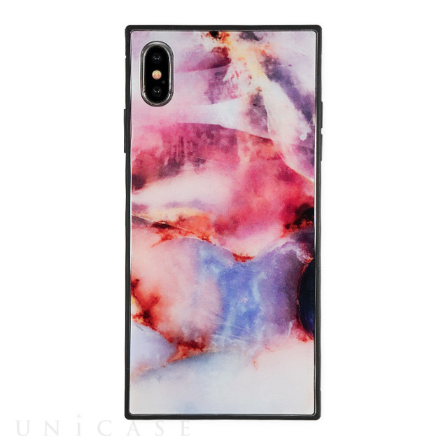 【iPhoneXS Max ケース】KWH スクエア型 ガラスケース (OPAL PNK)