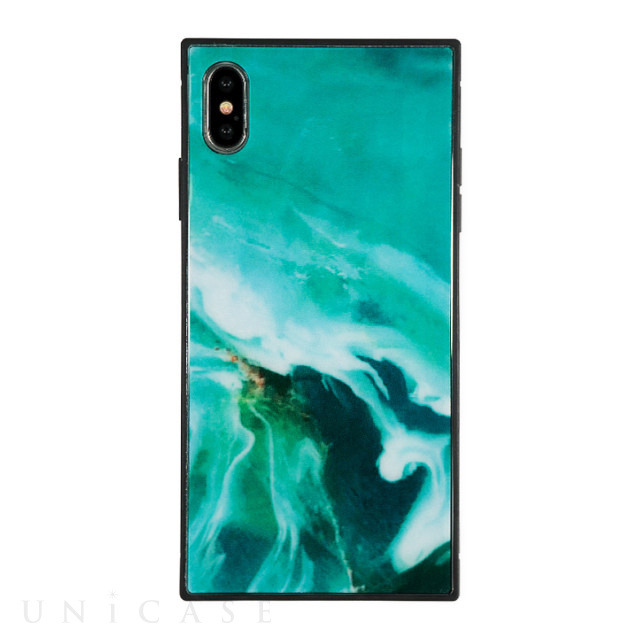 【iPhoneXS Max ケース】KWH スクエア型 ガラスケース (OPAL GRN)