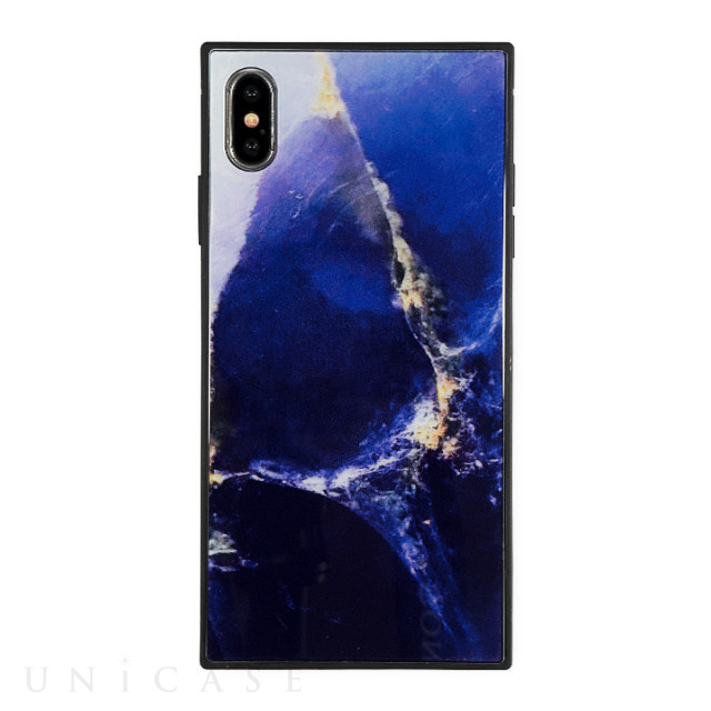 【iPhoneXS Max ケース】KWH スクエア型 ガラスケース (OPAL BLU)