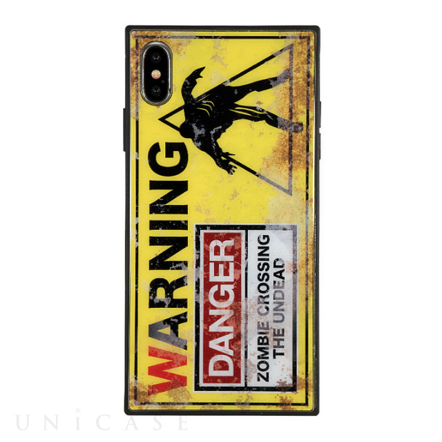 【iPhoneXS Max ケース】KWH スクエア型 ガラスケース (WARNING DANGER)