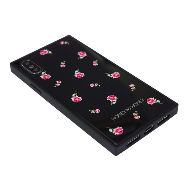 【iPhoneXS/X ケース】HONEY MI HONEY スクエア型 ガラスケース (PINK ROSE BLACK)goods_nameサブ画像