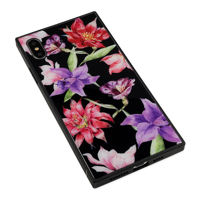 【iPhoneXS Max ケース】DaTuRa スクエア型 ガラスケース (RESORT FLOWER BLACK)goods_nameサブ画像