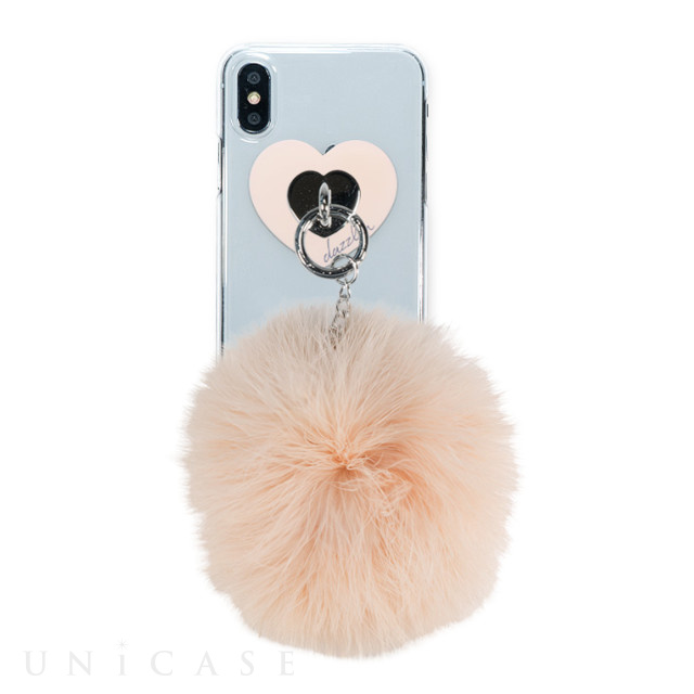 【iPhoneXS/X ケース】dazzlin クリアケース FUR (LATTE BEIGE)