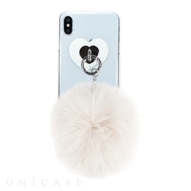 【iPhoneXS Max ケース】dazzlin クリアケース FUR (CREAM WHITE)