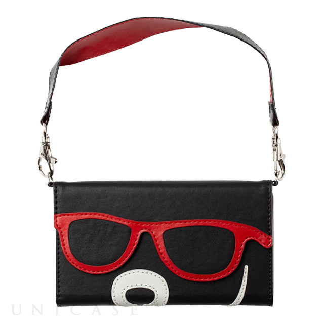 【iPhone8/7/6s/6 ケース】SUNGLASSES BEAR 手帳型ケース (RED)