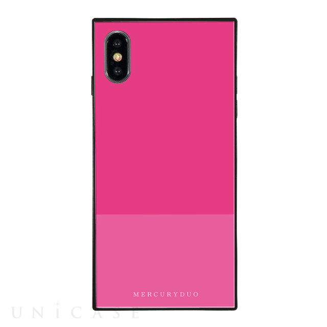 【iPhoneXS Max ケース】BI COLOR 背面型ガラスケース (RASPBERRY)