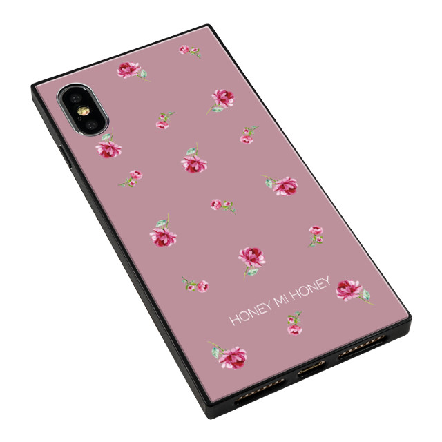 【iPhoneXS/X ケース】HONEY MI HONEY スクエア型 ガラスケース (PINK ROSE PINK)サブ画像