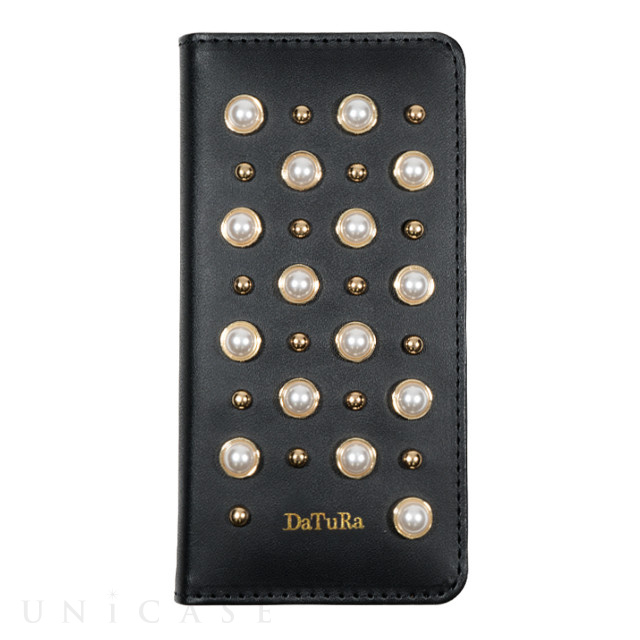 【iPhone8/7/6s/6 ケース】PEARL STUDS 手帳ケース (BLACK)