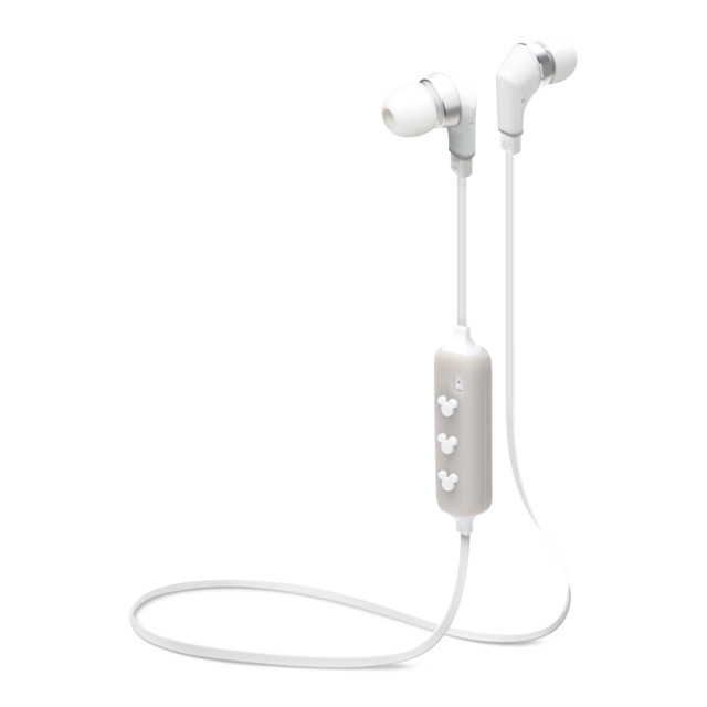 【ワイヤレスイヤホン】Bluetooth4.1搭載 ワイヤレスステレオイヤホン シリコンポーチ付き (ミッキーマウス/ホワイト)サブ画像
