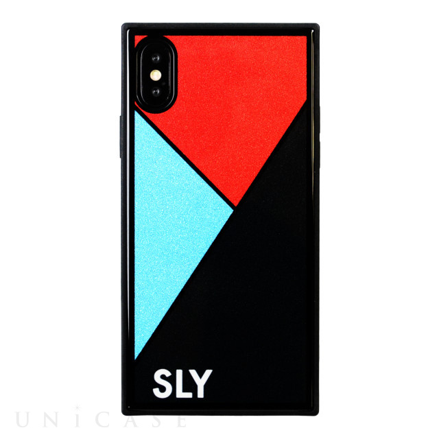 【iPhoneXS/X ケース】SLY 背面ケース (ラメガラスケース_BLACK)