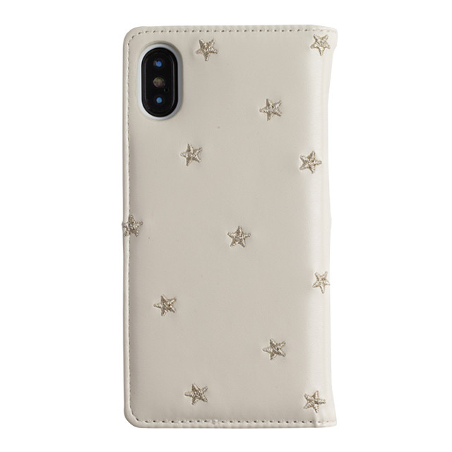 【iPhoneXS/X ケース】STAR EMBROIDERY (WHITE)サブ画像