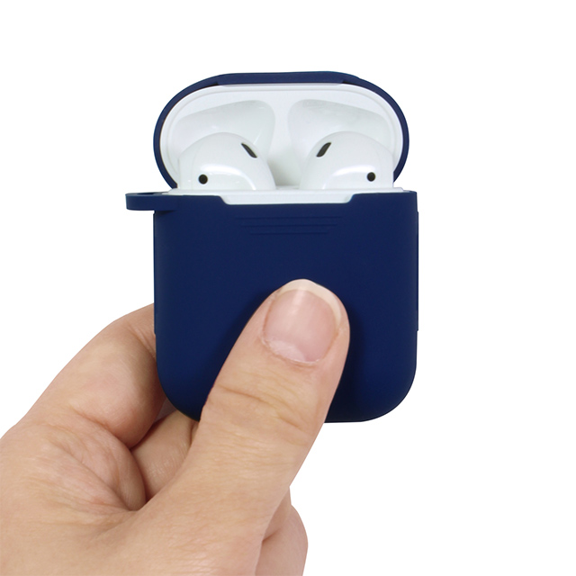 【AirPods(第2/1世代) ケース】AirPods専用 シリコンケース (ネイビー)サブ画像