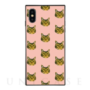 【iPhoneXS/X ケース】anniv. スクエア型 ガラスケース (Cat Pattern)
