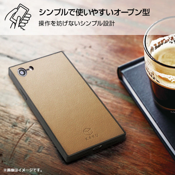 【iPhoneSE(第3/2世代)/8/7 ケース】耐衝撃オープンレザーケース KAKU (ブラック)goods_nameサブ画像