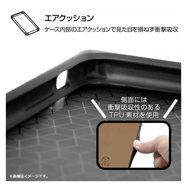 【iPhoneSE(第3/2世代)/8/7 ケース】耐衝撃オープンレザーケース KAKU (ブラック)goods_nameサブ画像