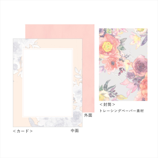 花を贈るメッセージカード フローラルタイプ (Floral-Purple)goods_nameサブ画像