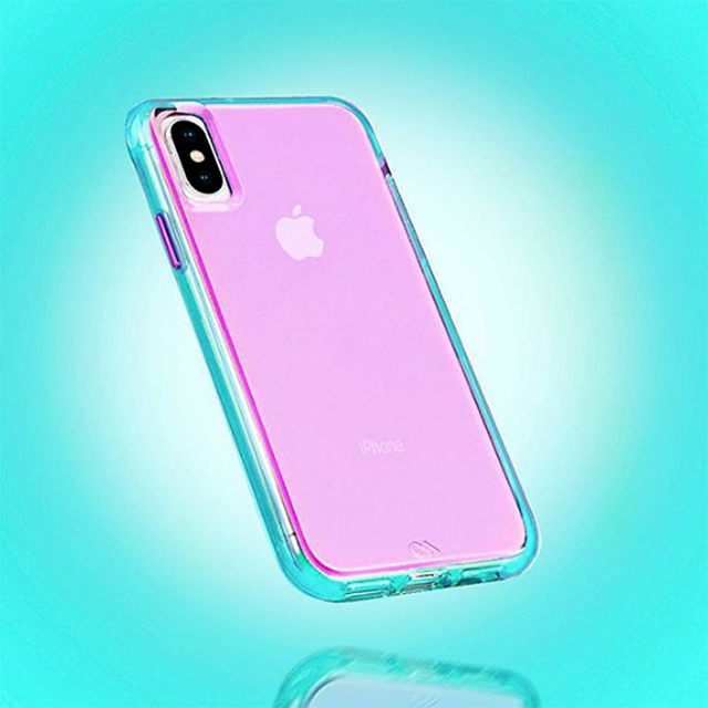 【iPhoneXS/X ケース】Tough Clear (Neon Turquoise/Purple)サブ画像