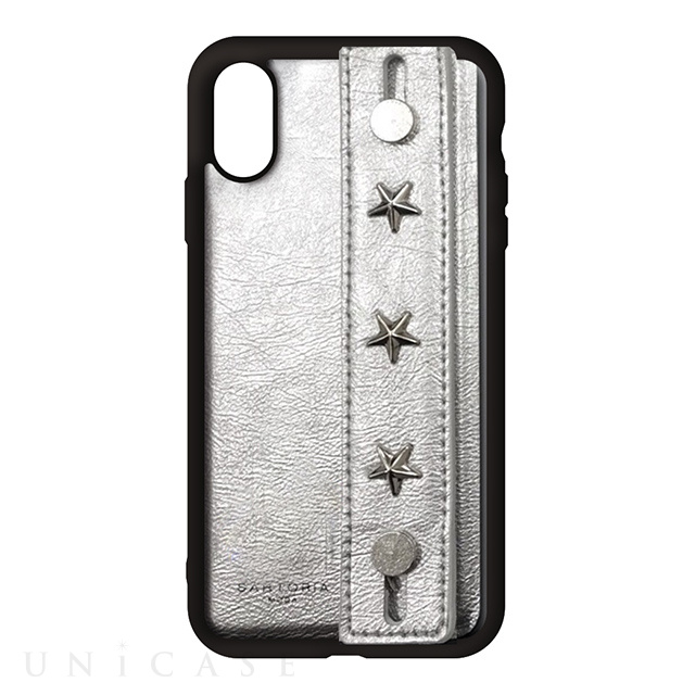 【iPhoneXS/X ケース】HAND BELT CASE (SILVER)