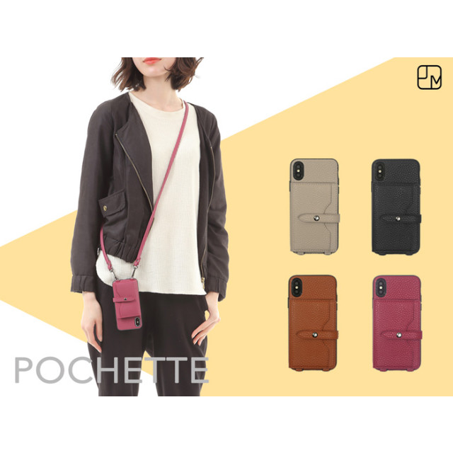 【iPhoneXS/X ケース】POCHETTE ネックストラップケース (Black)サブ画像