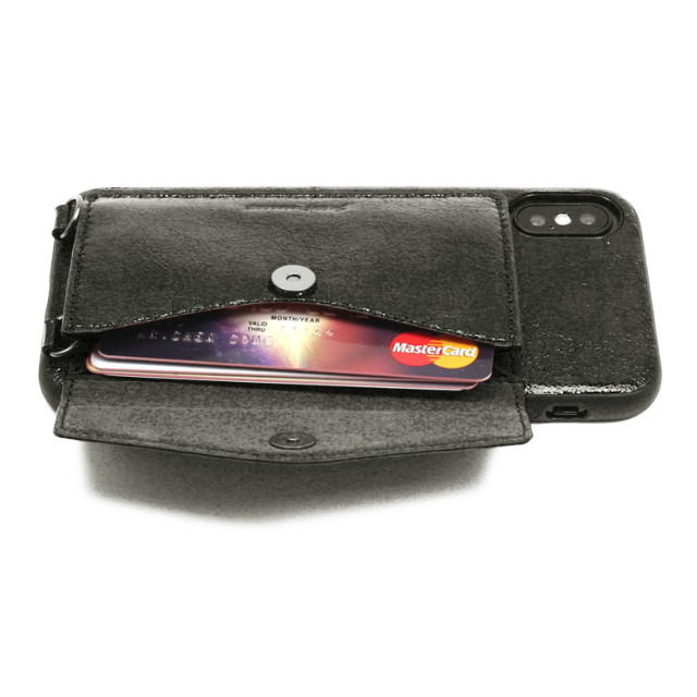 【iPhoneXS/X ケース】POCHETTE ネックストラップケース (Glitter Black)サブ画像