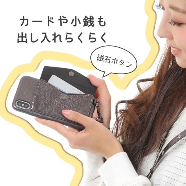 【iPhoneXS/X ケース】POCHETTE ネックストラップケース (Glitter Black)goods_nameサブ画像