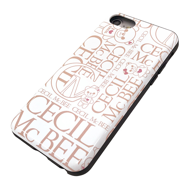 【iPhoneSE(第3/2世代)/8/7/6s/6 ケース】CECILMcBEE スタンドミラー付きカード収納型背面ケース (LOGO/WHITE)サブ画像