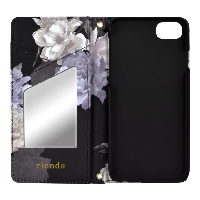 【iPhoneSE(第3/2世代)/8/7/6s/6 ケース】rienda 手帳ケース (全面/Layer Flower/ブラック)goods_nameサブ画像