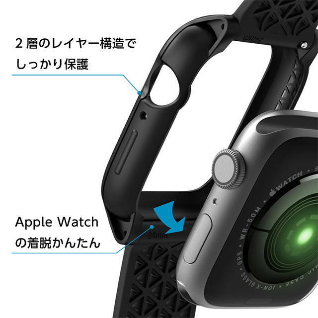 【Apple Watch ケース 40mm】耐衝撃ケース (ブラック) for Apple Watch SE(第1世代)/Series6/5/4サブ画像