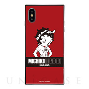 【iPhoneXS/X ケース】MICHIKO LONDON×Betty Boop スクエア型 ガラスケース (street style)