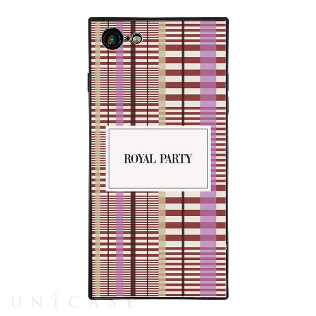 【iPhone8/7 ケース】ROYAL PARTY スクエア型 ガラスケース (Original Check_PINK)