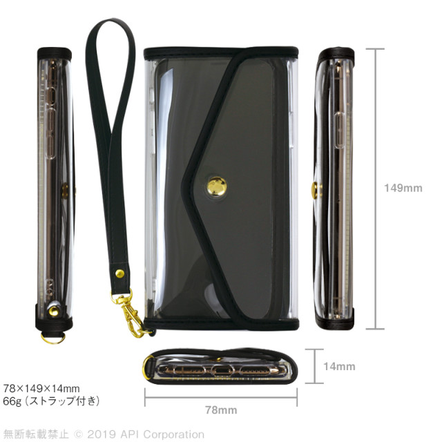 【iPhoneXS/X ケース】CLEAR POUCH (BLACK)サブ画像