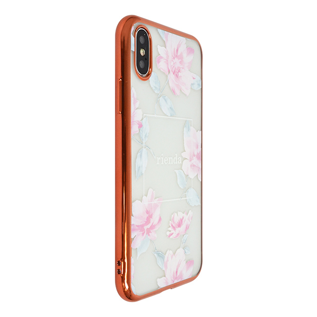【iPhoneXS/X ケース】rienda メッキクリアケース (Lace Flower/ピンク)サブ画像