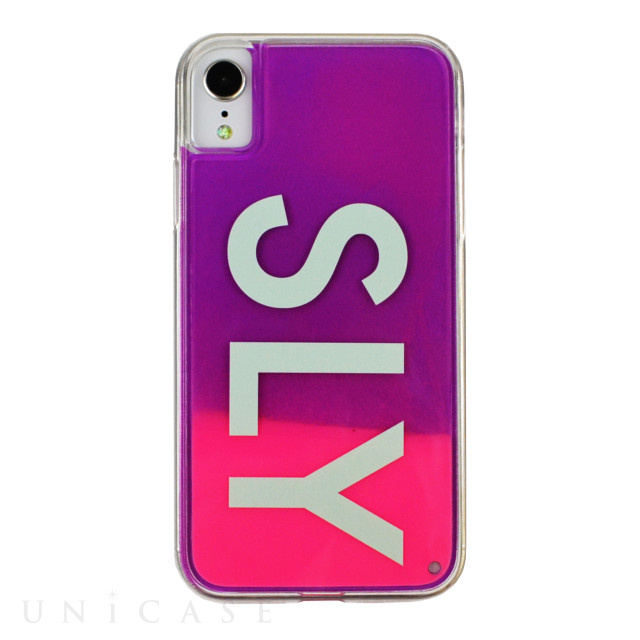 【iPhoneXR ケース】SLY ネオンサンドケース (LOGO/ピンク×パープル)