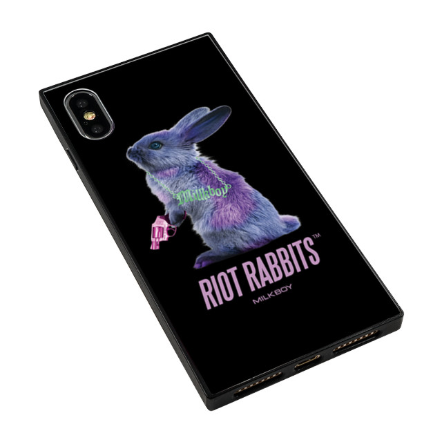 【iPhoneXS/X ケース】MILKBOY スクエア型 ガラスケース (Riot Rabbits BLK)サブ画像