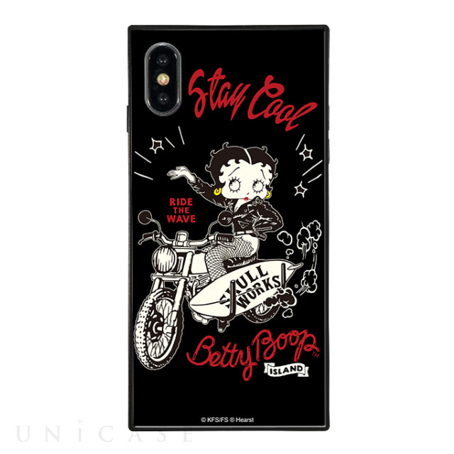 【iPhoneXS/X ケース】SKULL WORKS×Betty Boop スクエア型 ガラスケース (BETTY STAY COOL)