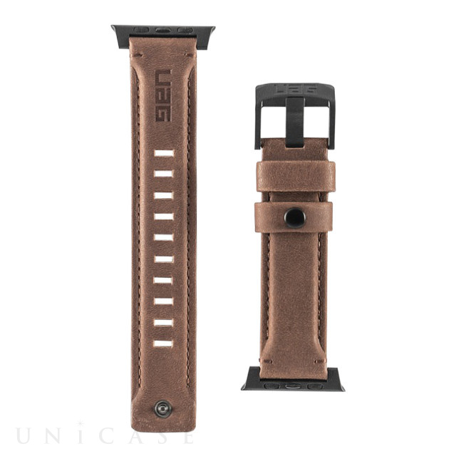 【Apple Watch バンド 45/44/42mm】UAG LEATHERシリーズ (ブラウン) for Apple Watch SE(第1世代)/Series9/6/5/4/3/2/1