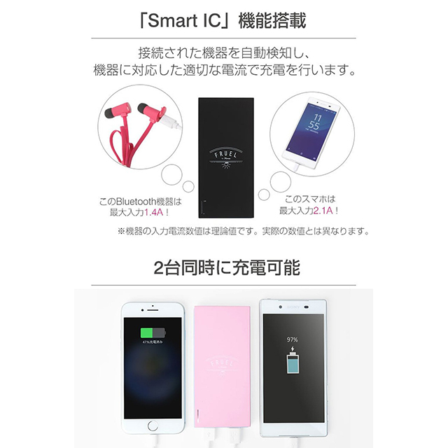 FRUEL モバイルバッテリー 6000mAh (ホワイト/ホットピンク)goods_nameサブ画像