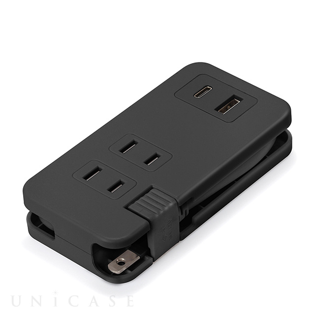 USBポート搭載 AC電源タップ (AC×3/USB-A×1/USB-C×1) (ブラック)