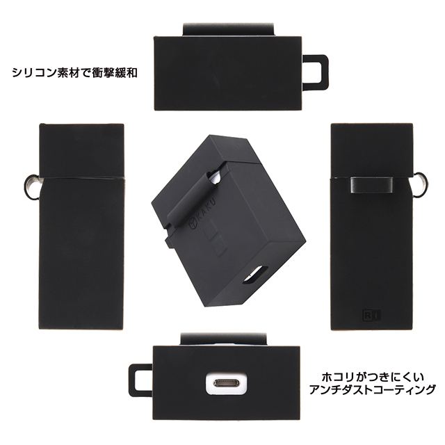 【AirPods(第2/1世代) ケース】ディズニーキャラクター/耐衝撃シリコンケース KAKU カラビナ付き (ミッキー)goods_nameサブ画像