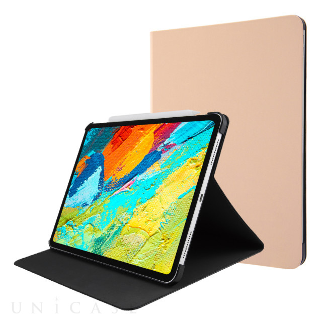 【iPad Pro(11inch)(第1世代) ケース】レザーケース スタンド機能付き タッチペン対応 (ベージュ)