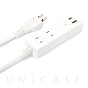 USBポート搭載 AC電源タップ (AC×2/USB-A×1/U...