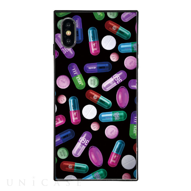 【iPhoneXS/X ケース】MILKBOY スクエア型 ガラスケース (PILL PATTERN)