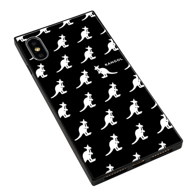 【iPhoneXS/X ケース】KANGOL スクエア型 ガラスケース [KANGOL PATTERN MINI(BLK)]goods_nameサブ画像