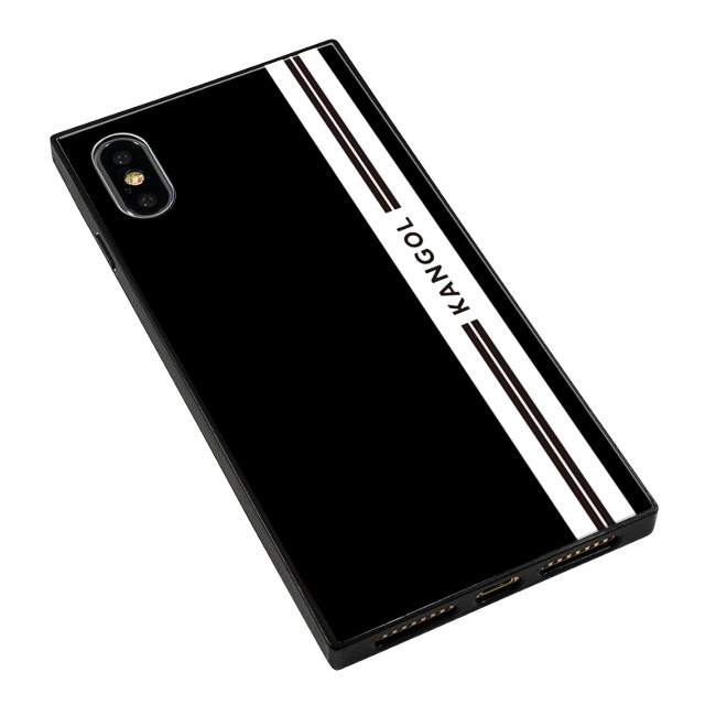 【iPhoneXS/X ケース】KANGOL スクエア型 ガラスケース [KANGOL LINE(BLK)]サブ画像